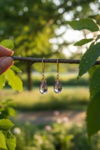 Amethyst & Hessonite Earrings — Soft Violet Light in a Warm Golden Glow