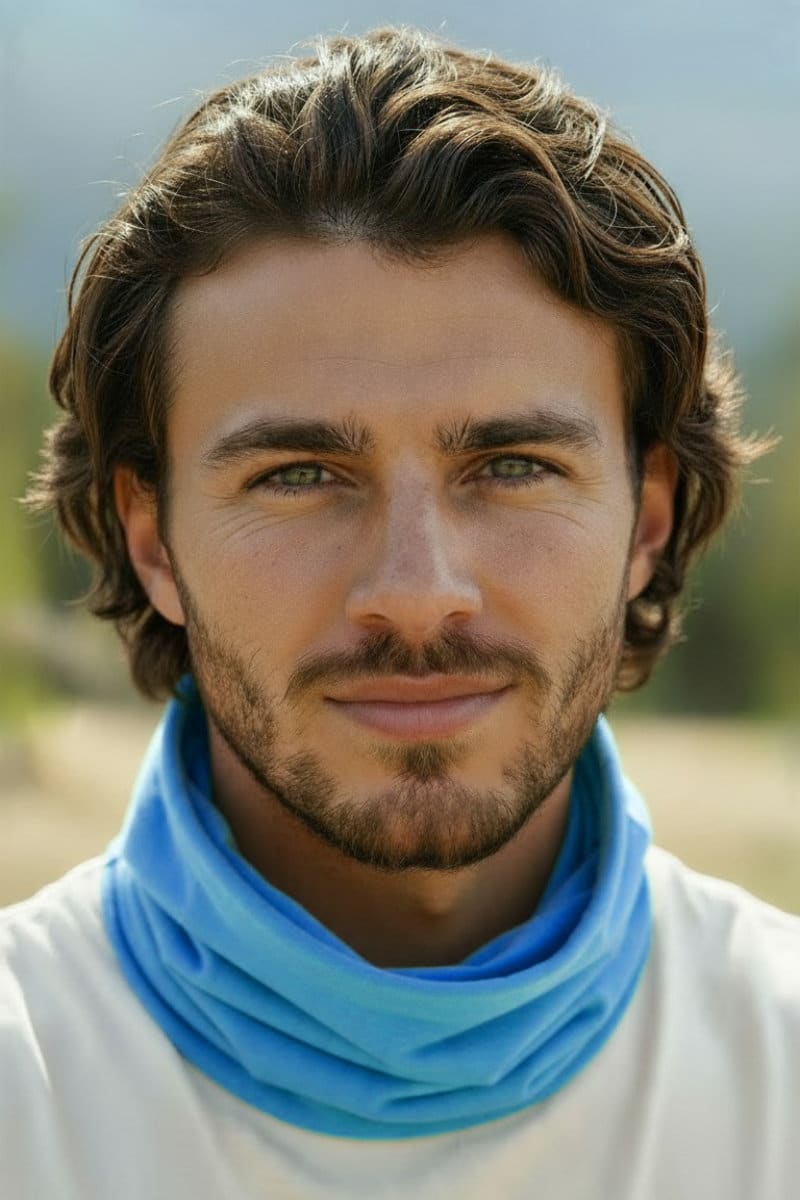 Pure Baby Alpaca Thermal Neck Gaiter in Aqua.