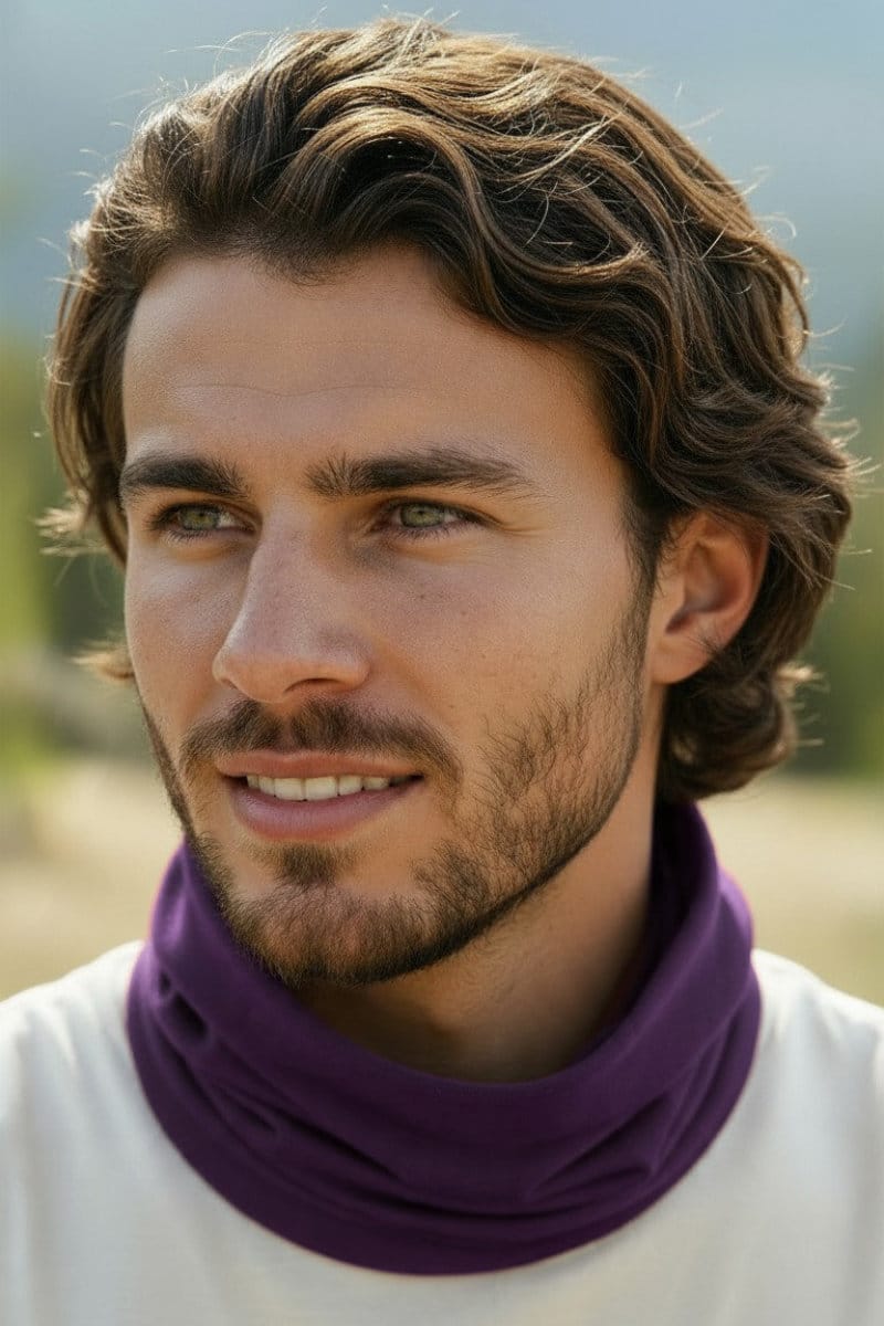 Pure Baby Alpaca Thermal Neck Gaiter in Plum