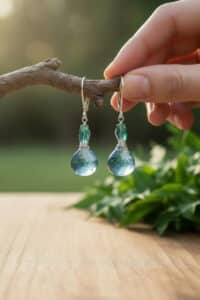 Moss Aquamarine & Green Apatite Earrings