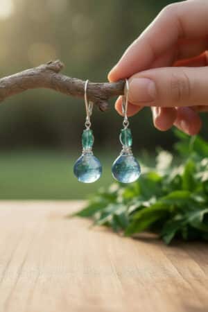 Moss Aquamarine & Green Apatite Earrings