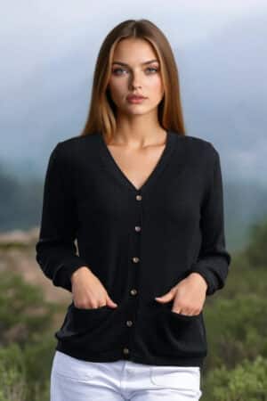 Essential 100% Pure Baby Alpaca Button Cardigan