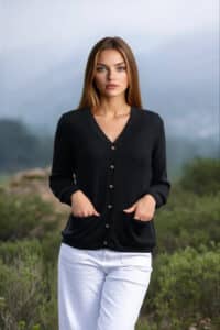 Essential 100% Pure Baby Alpaca Button Cardigan