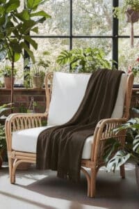 100% Pure Baby Alpaca Sofa Throw in Chocolate Brown