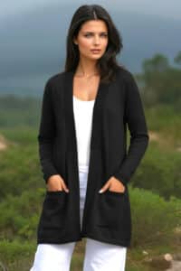 The Soft Luxe Alpaca Open Cardigan In Black