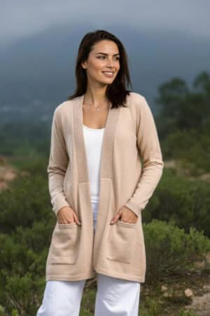The Soft Luxe Alpaca Open Cardigan in 100% Pure Baby Alpaca