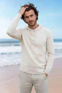 Men's Royal Alpaca Hoodie in Natural Cream
